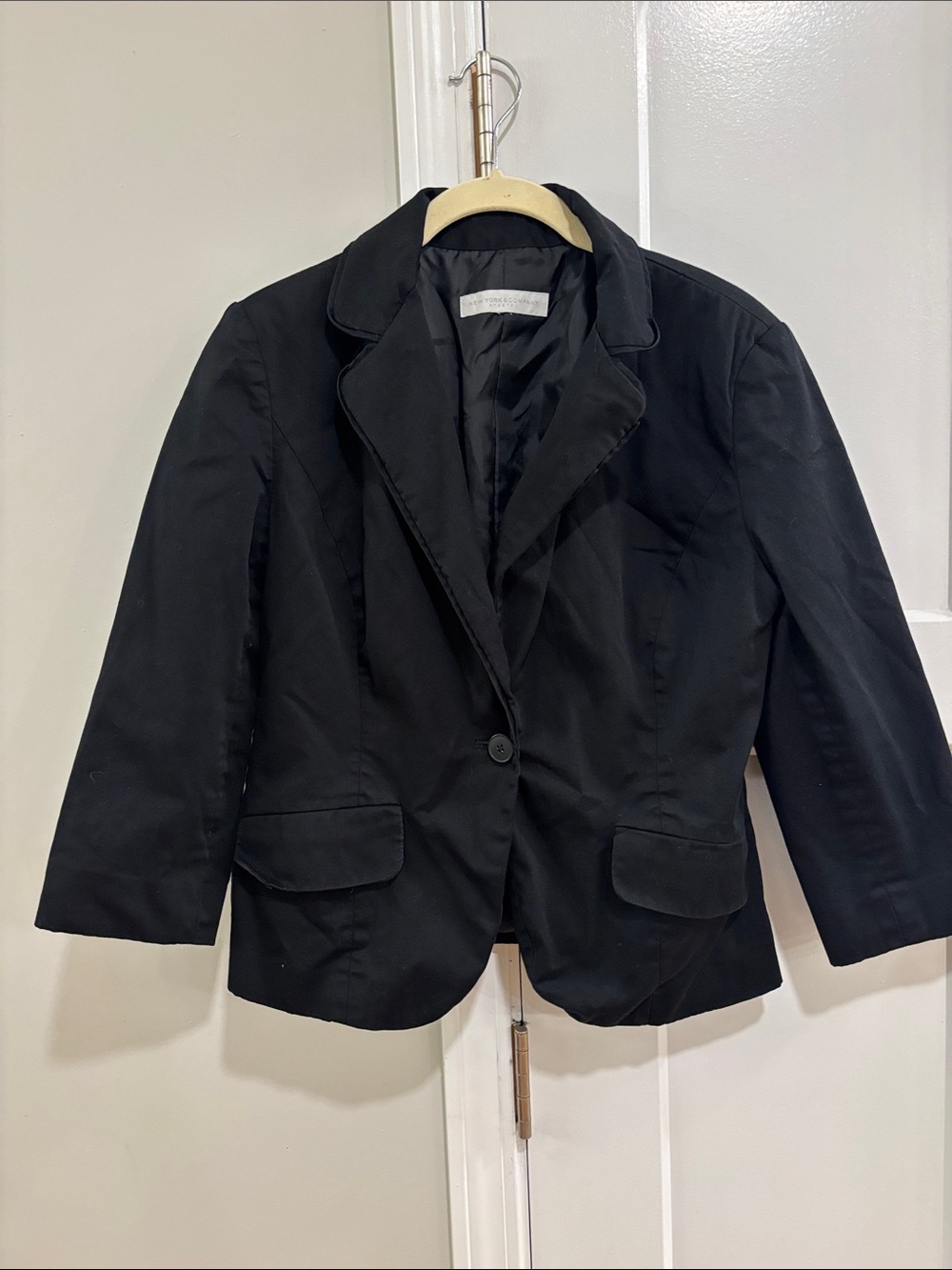 New York & Company Black Women's Single-Button Tailored Blazer